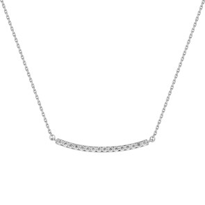 Collier or gris 750/18 ct avec zircones