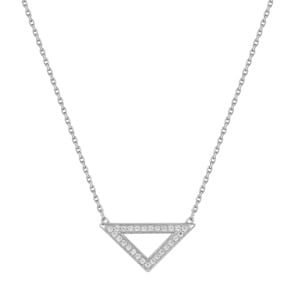 Collier or gris 750/18 ct avec zircones