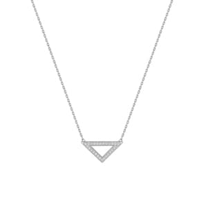 Collier 750/18 K Weissgold mit Zirkonia