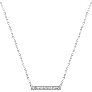 Collier or gris 750/18 ct avec zircones