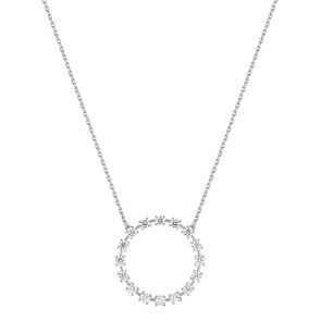 Collier or gris 750/18 ct avec zircones