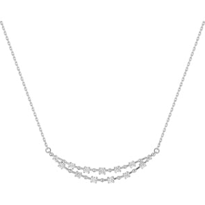 Collier or gris 750/18 ct avec zircones