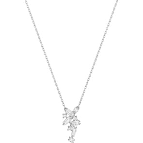 Collier or gris 750/18 ct avec zircones multiformes