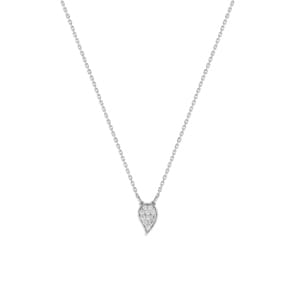 Collier 750/18 K Weissgold Tropfen mit Zirkonia