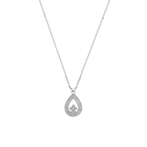 Collier 750/18 K Weissgold Tropfen mit Zirkonia