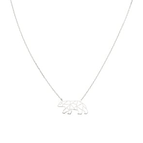Collier 925 Silber rhodiniert 42cm, Bär