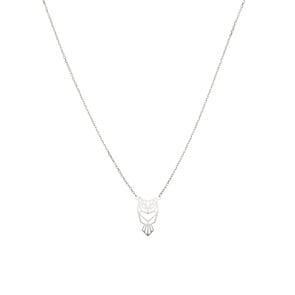 Necklace 925 Silver rhodium-plated 42cm, Owl