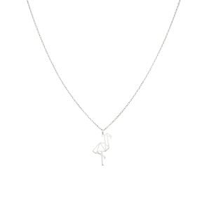 Collier 925 Silber rhodiniert 42cm, Flamingo