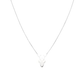 Collier 925 Silber rhodiniert 42cm, Hirsch