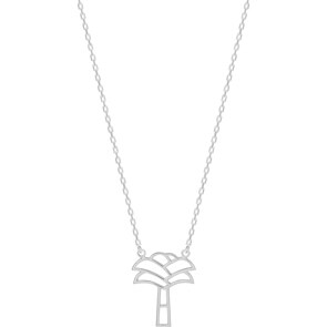 Collier 925 Silber rhodiniert 42cm, Palme