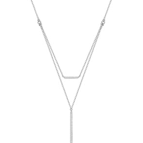 Necklace 925 Silver rhodium-plated with Cubic Zirconia 43cm