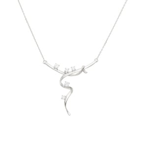 Collier 925 Silber rhodiniert mit Zirkonia 43cm