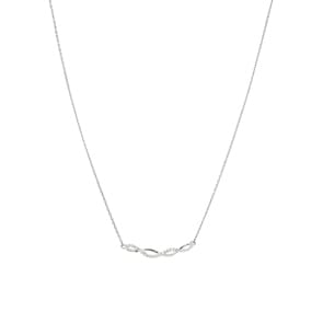 Collier 925 Silber rhodiniert mit Zirkonia 43cm