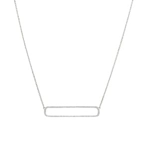 Collier 925 Silber rhodiniert mit Zirkonia 43cm