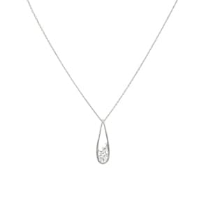 Collier 925 Silber rhodiniert mit Zirkonia pavé 43cm