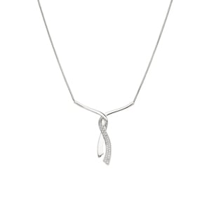 Collier 925 Silber rhodiniert mit Zirkonia pavé 43cm