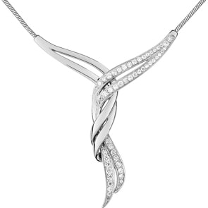 Collier 925 Silber rhodiniert mit Zirkonia pavé 43cm
