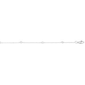 Collier 925 Silber rhodiniert mit Zirkonia rund 43cm