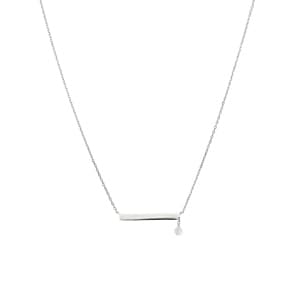 Necklace 925 Silver rhodium-plated with round Cubic Zirconia 43cm