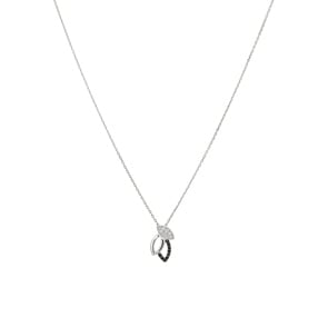 Necklace 925 Silver rhodium-plated with black and white Cubic Zirconia 43cm
