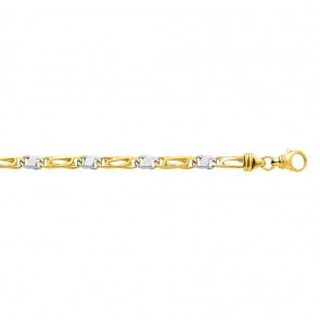 Collier fantasie massiv 750/18 K Gelbgold Bicolor 4.5mm