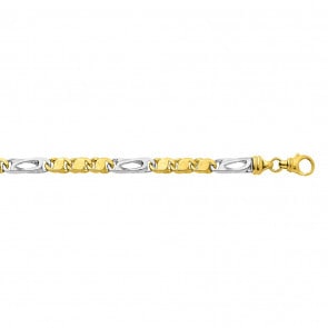 Collier fantasie massiv 750/18 K Gelbgold Bicolor 5.5mm