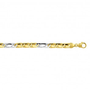Collier fantasie massiv 750/18 K Gelbgold Bicolor 8mm