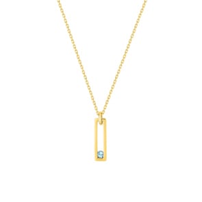 Collier mit Anhänger 375/9 K Gelbgold mit Blautopas