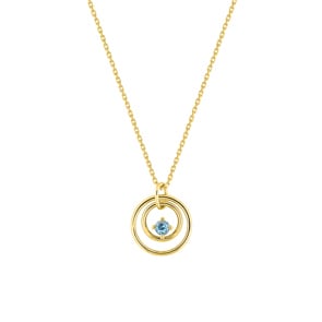 Collier mit Anhänger 375/9 K Gelbgold mit Blautopas