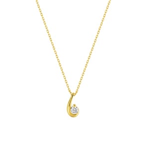 Collier mit Anhänger 375/9 K Gelbgold mit Zirkonia