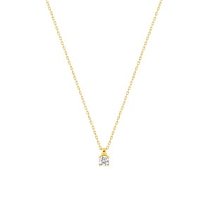 Collier mit Anhänger 375/9 K Gelbgold mit Zirkonia 3.5mm