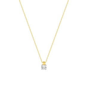 Collier mit Anhänger 375/9 K Gelbgold mit Zirkonia 4.0mm