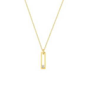 Collier mit Anhänger 375/9 K Gelbgold mit Zirkonia