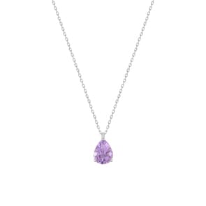 Collier mit Anhänger 375/9 K Weissgold mit Amethyst Tropfen