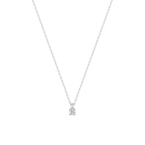 Collier mit Anhänger 375/9 K Weissgold mit Zirkonia 3.0mm