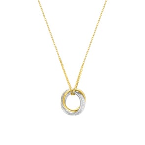 Collier mit Anhänger 750/18 K Gelb-/Weissgold 42cm