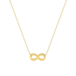 Collier mit Anhänger 750/18 K Gelbgold 42cm, Infinity