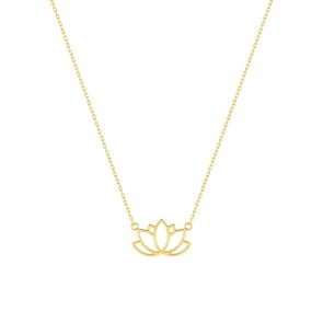 Collier mit Anhänger 750/18 K Gelbgold 42cm, Lotusblüte