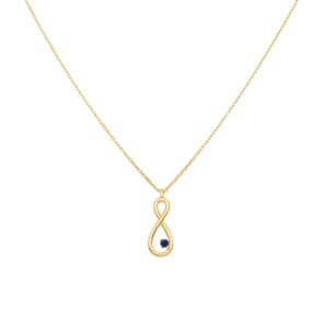 Collier mit Anhänger 750/18 K Gelbgold Infinity mit Saphir