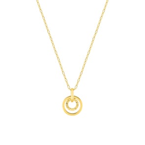 Collier mit Anhänger 750/18 K Gelbgold Kreise