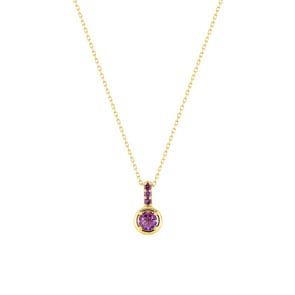 Collier mit Anhänger 750/18 K Gelbgold mit Amethyst