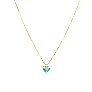 Collier mit Anhänger 750/18 K Gelbgold mit Blautopas Herz