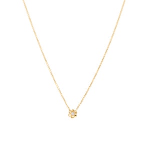 Collier mit Anhänger 750/18 K Gelbgold mit Diamant 0.04ct H/Si
