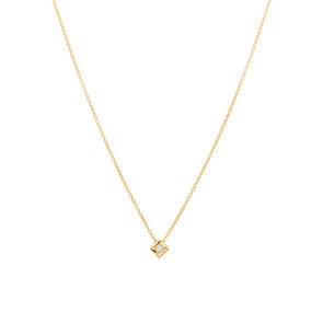 Collier avec pendentif or jaune 750/18 ct avec diamants 0.04 ct H/si