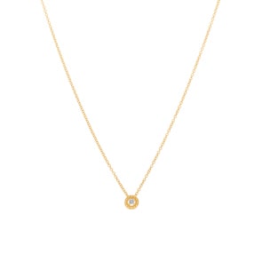 Collier avec pendentif or jaune 750/18 ct avec diamants 0.04 ct H/si