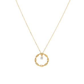 Collier mit Anhänger 750/18 K Gelbgold mit Diamant 0.09 ct H/si