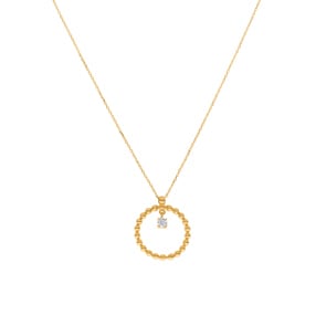 Collier mit Anhänger 750/18 K Gelbgold mit Diamant 0.09 ct H/si