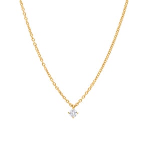 Collier mit Anhänger 750/18 K Gelbgold mit Diamant 0.10 ct H/si, 4-Griff