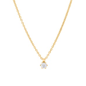 Collier mit Anhänger 750/18 K Gelbgold mit Diamant 0.15 ct H/si, 6-Griff
