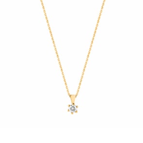 Collier mit Anhänger 750/18 K Gelbgold mit Diamant 0.10 ct H/si